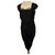 Vestido de encaje drapeado Valentino Negro Lana  ref.199141
