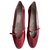 Salvatore Ferragamo New AUDREY BALLERINAS in Hermès red patent leather  ref.199515