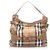 Burberry Brown House Check Brecon Shoulder Bag Multiple colors Beige Leather Cloth Pony-style calfskin Cloth  ref.199647
