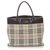 Burberry Brown House Check Canvas Handbag Multiple colors Beige Leather Cloth Pony-style calfskin Cloth  ref.199660