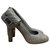 Chanel Heels Grey Leather  ref.199783
