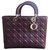 Christian Dior Lady Dior GM wine leather Purple  ref.199798