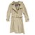 trench coat vintage das mulheres Burberry 44 Bege Algodão Poliéster  ref.199923