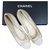 Chanel Beige Textile CC Logo Ballet Flats Shoes Sz 40 Nylon  ref.199971