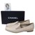 NWOB Chanel couro bege logotipo CC mocassins sapatos Sz 40,5  ref.199975