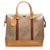 Gucci Brown GG Supreme Web Travel Bag Beige Leather Cloth Pony-style calfskin Cloth  ref.200042