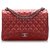 Chanel vermelho Jumbo clássico alinhado Flap Bag Couro  ref.200053