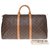 Louis Vuitton Keepall Travel Bag 50 em tela monograma e couro natural em muito bom estado Marrom Lona  ref.200187
