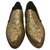 Pinko Glitter sneakers Golden Leather  ref.200200