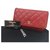 Wallet On Chain Chanel Brieftasche Rot Leder  ref.200341