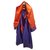 Autre Marque Nathalie Garçon - Cape coat with large scarf collar Orange Purple Wool  ref.200356