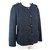 Chanel blazer in tweed. Black Blue Navy blue  ref.201060