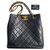 Vintage Chanel tote bag Black Leather  ref.201104