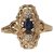 Autre Marque Art Deco ring with Sapphire Blue Golden Navy blue Yellow gold Gold  ref.201264