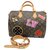 LOUIS VUITTON SAC SPEEDY 30 SERIE LIMITEE "PATCHES" Cuir Toile Multicolore  ref.201301