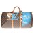 Hermosa bolsa de viaje Louis Vuitton Keepall 60 en lona monograma personalizada "TAZ" y numerada 67 Castaño Cuero Lienzo  ref.201556