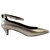 Céline Metalized leather ope back sandals Silvery  ref.201888