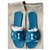 Hermès Aloha Bleu Vif Size 38 Blue Rubber  ref.202356