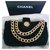 Embrague Chanel / mini bolso Negro Dorado Terciopelo  ref.202358