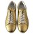 Céline Sneakers Triomphe in pelle dorata D'oro  ref.202548