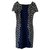 Diane Von Furstenberg Vestido DvF Queen con detalles de encaje Negro Blanco Azul Viscosa Elastano Poliamida  ref.202895