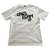 T-shirt oversize in cotone consumato con logo grafico Longchamp Bianco  ref.202994