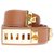 Cinturón Hermès para mujer Collar para perro en epsom dorado, adornos de metal chapado en oro, taille 80 Cuero  ref.202995