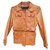 jaqueta Givenchy vintage em pele de cordeiro t 38 Laranja  ref.203315