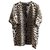 Yves Saint Laurent Top curto de túnica animalier de seda Multicor  ref.203320