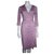 Diane Von Furstenberg Robe portefeuille Julian DvF (vintage) Soie Rose Blanc Violet  ref.203362