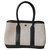 Garden Hermès Handbags Black Grey Leather Cloth  ref.203365