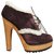 niedrige Stiefel Dolce & Gabbana Lammfell und Holz t 40 Lila Leder  ref.203418
