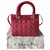 Christian Dior LADY DIOR Fuschia Leather Tweed  ref.203433
