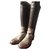 Santoni boots Cuir d'agneau Gris anthracite  ref.203578