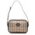 Burberry Brown Haymarket Check Canvas Crossbody Bag Multiple colors Beige Leather Cloth Pony-style calfskin Cloth  ref.203672