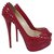 CHRISTIAN LOUBOUTIN Crampons Pointes Rouges Lady Peep- Eu 39,5 Cuir  ref.203842