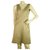 GUCCI Khaki Sleeveless Pencil Sheath Cotton Dress with X front Size 42 Taupe  ref.203883