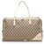 Gucci Brown GG Canvas Travel Bag White Beige Leather Cloth Pony-style calfskin Cloth  ref.203933