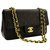 Chanel Flap Bag Negro Cuero  ref.204212