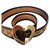 Gucci Belt Leather and Canvas logo Brown 85/34 Dark brown  ref.204245