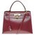 Hermès Saco bonito de Hermes Kelly 28 seleiro com alça em couro vermelho H, guarnição de metal banhado a ouro em muito bom estado! Bordeaux  ref.204275