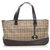 Burberry Brown Haymarket Check Canvas Handbag Multiple colors Beige Leather Cloth Pony-style calfskin Cloth  ref.204314
