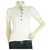 Burberry London White Frill Collar Camiseta com gola polo Top sz XS Branco Algodão  ref.204370