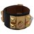 Hermès Armband „Collier de Chien“ Schwarz-Gold Leder  ref.204408