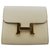 Hermès Constance Wallet Compact Creme Leder  ref.204416