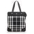 Burberry Black Plaid Canvas Tote Bag White Leather Cloth Pony-style calfskin Cloth  ref.204661