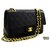 Chanel 2.55 lined flap 10" Chain Shoulder Bag Black Lambskin Leather  ref.204688