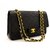 Chanel 2.55 lined flap 10" Chain Shoulder Bag Black Lambskin Leather  ref.204938