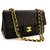 Chanel 2.55 gefütterte Klappe 9"Chain Shoulder Bag Black Lambskin Purse Schwarz Leder  ref.204942