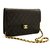 CHANEL Chain Shoulder Bag Clutch Black Quilted Flap Lambskin Leather  ref.204944